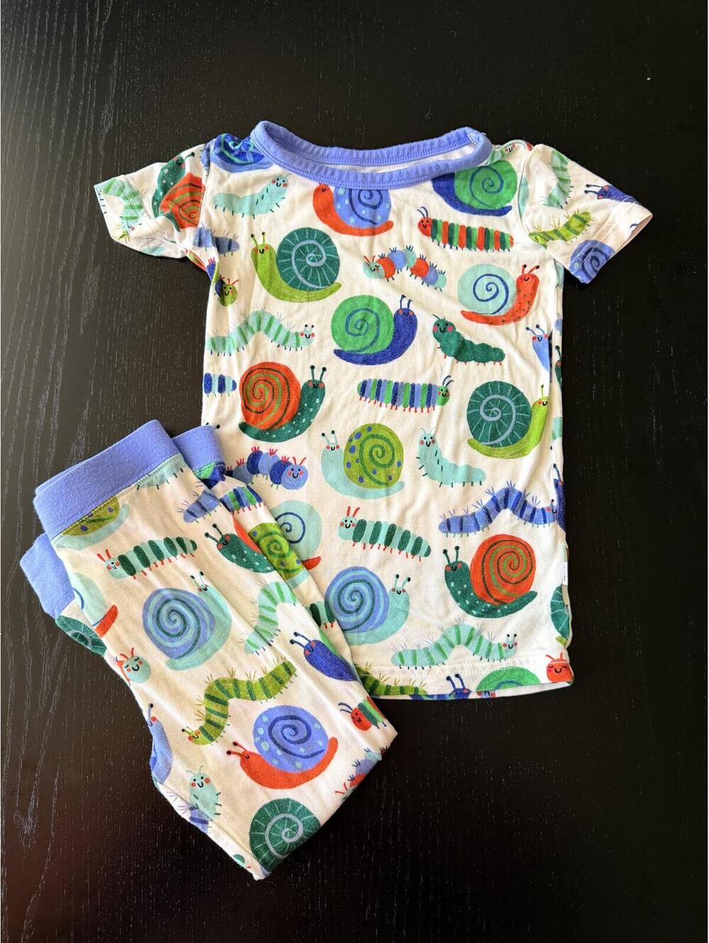 littlesleepies 18-24 Months Snail and Caterpillar Print Pajama Set